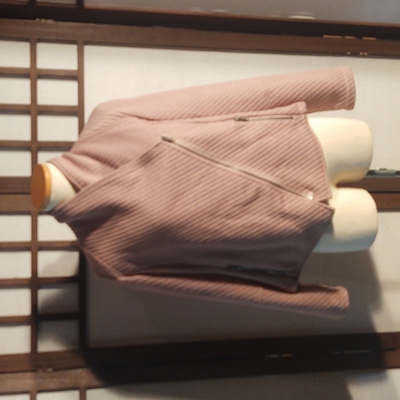 BB Dakota Mauve Asymmetrical Zipper Closure Jacket Sz L - Picture 1 of 8